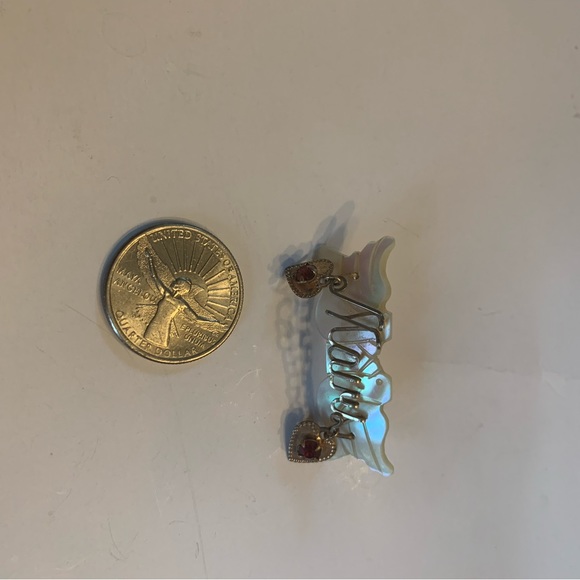 Circa 1960 gold wire wrap mother of pearl Pin. - Picture 6 of 6